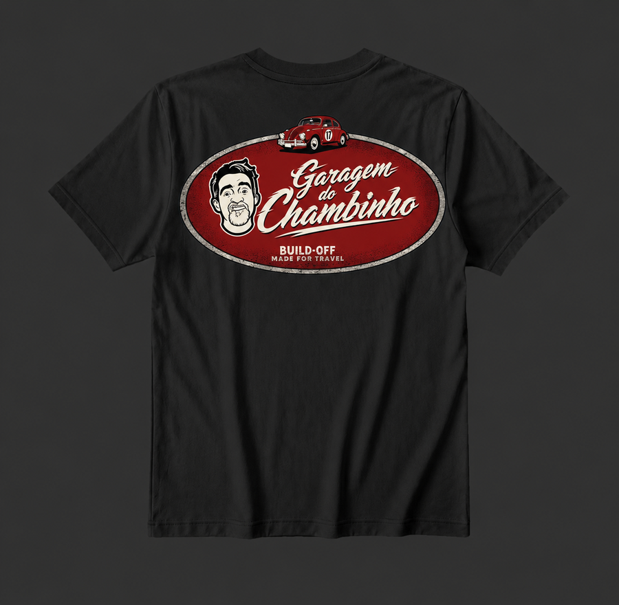 Camiseta Garagem do Chambinho - Build Off - Preta