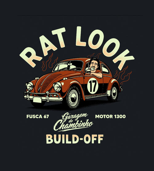 Camiseta Garagem do Chambinho - Rat Look - Preta