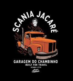 Camiseta Garagem do Chambinho - Scania Jacaré - Preta